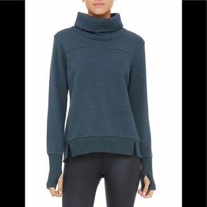 ALO Yoga Teal High-Neck Sweatshirt